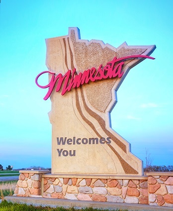photo of Minnesota welcome sign