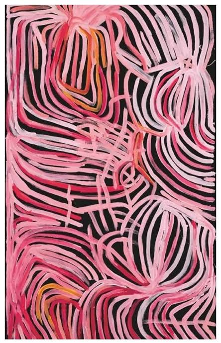 photo of pink and black abstract painting