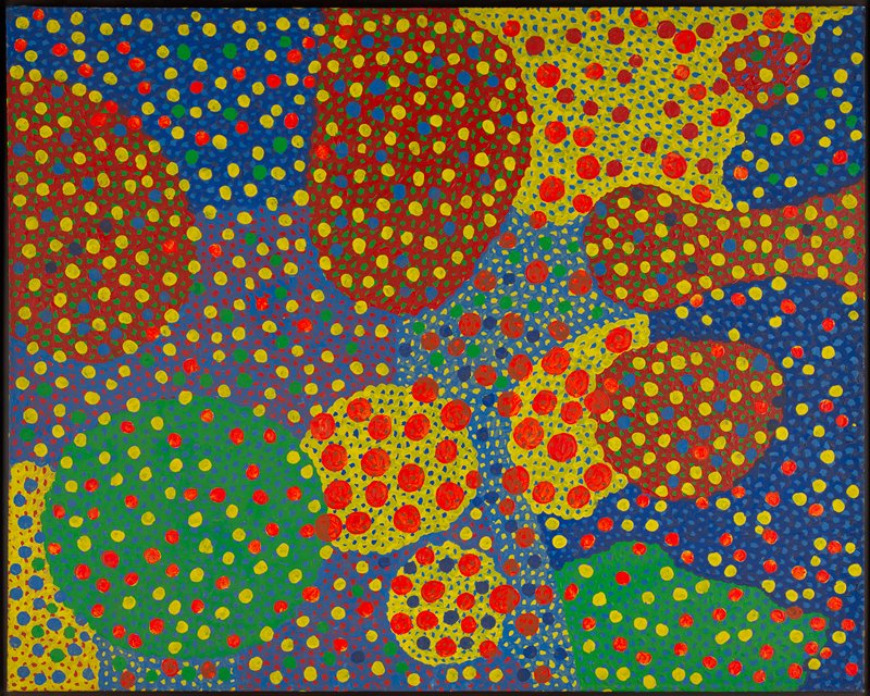 photo of an abstract painting of dots