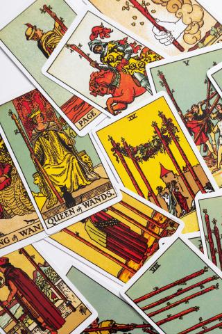 Assortment of tarot cards