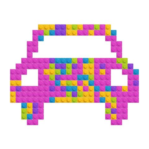 colorful lego 2d car