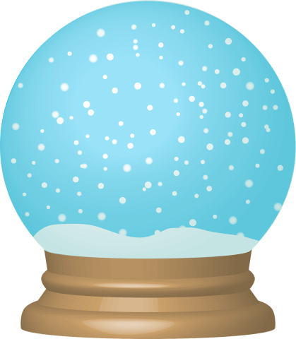 snow globe with floating snowflakes