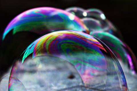 colorful bubbles on black background