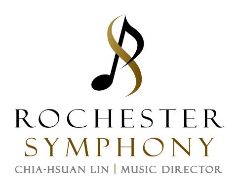 Music note over text reading: Rochester Symphony Chia-Hsuan Lin Music Director