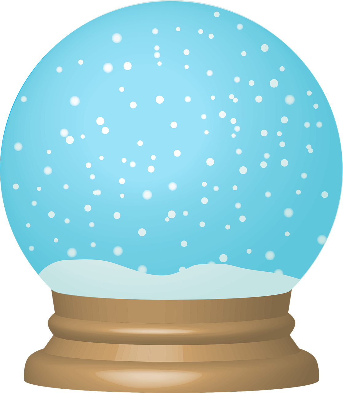 snow globe with floating snowflakes