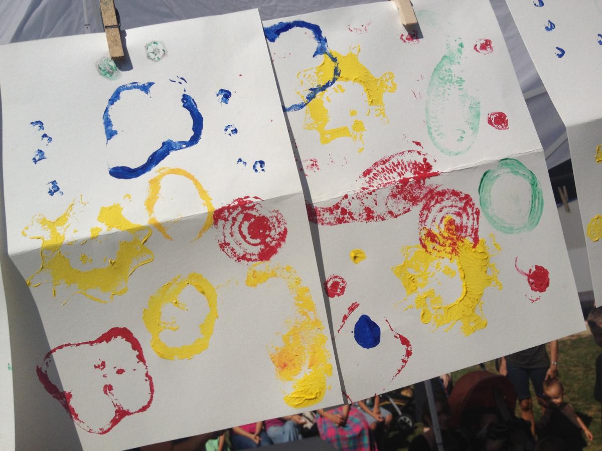 veggie Prints drying by Abingdon Farmers Market
