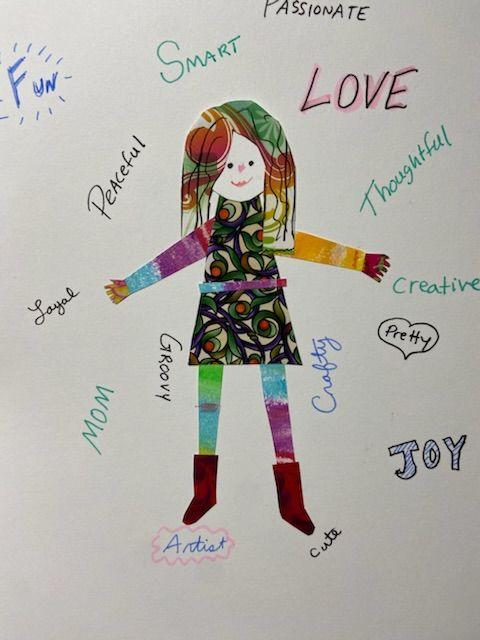 Paper, collage, affirmations