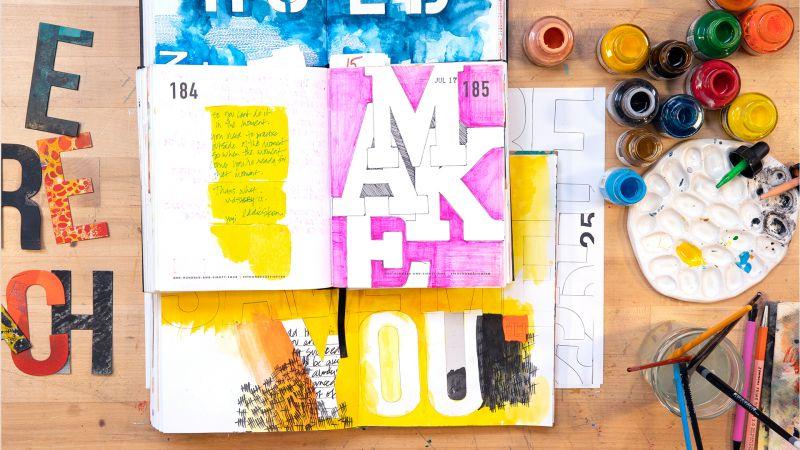 Collage, words, art