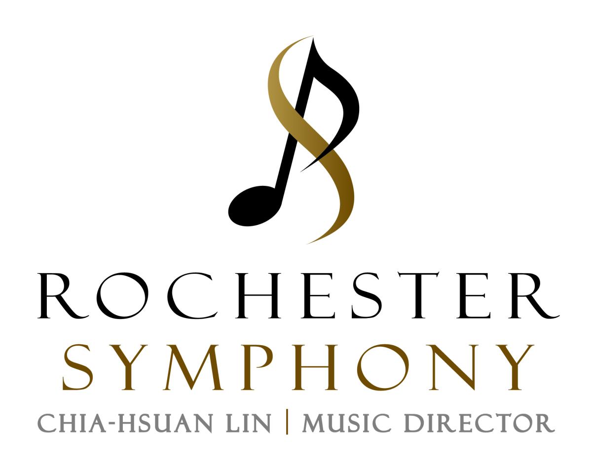 Music note over text reading: Rochester Symphony Chia-Hsuan Lin Music Director