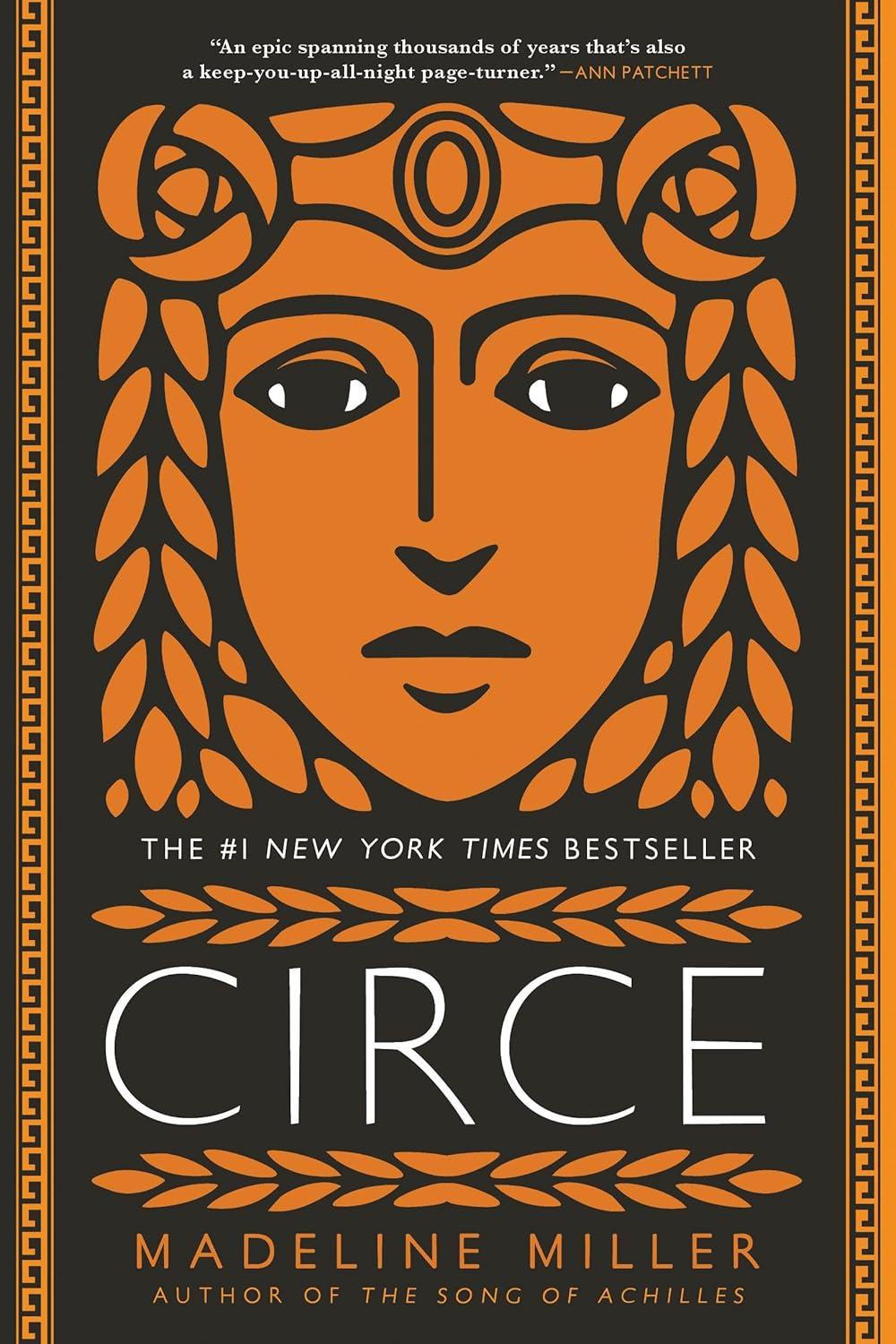 Book cover image of Circe, by Madeline Miller. (woman's face in gold)