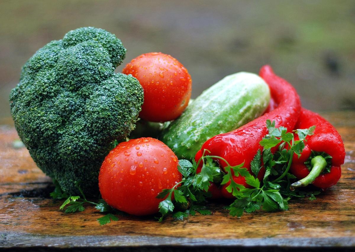 fresh vegetables on a cutting board
